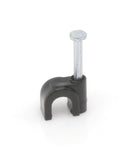 THE CIMPLE CO - Single Coaxial Cable Clips, Cat6, Electrical Wire Cable Clip, 1/4 in (6 mm) Nail Clip and Fastener, Black (10 pieces per bag)