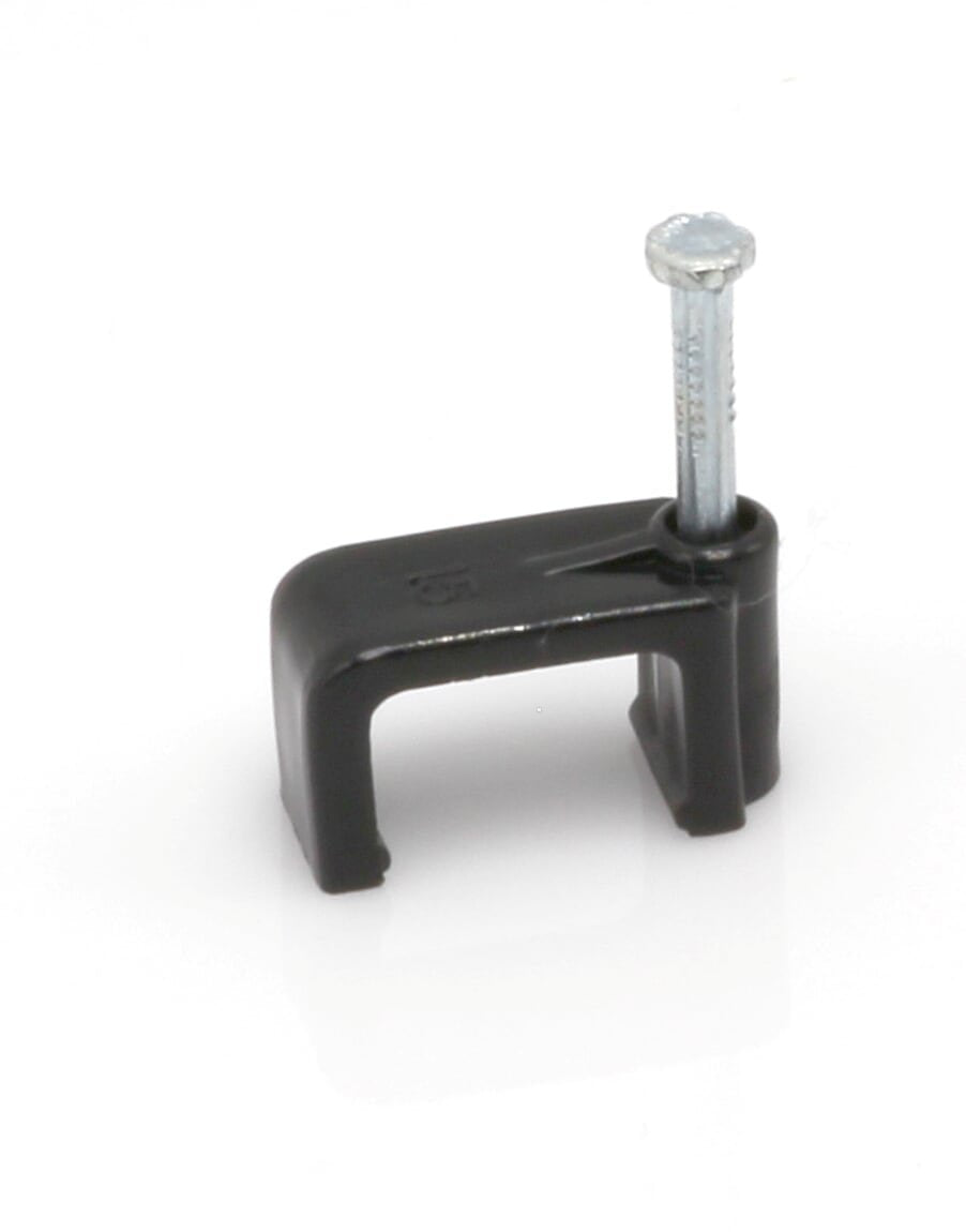 THE CIMPLE CO - Dual, Twin, or Siamese Coaxial Cable Clips, Cat6, Electrical Wire Cable Clip, 1/2 in Nail Clip and Fastener, Black (10 pieces per bag)