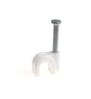THE CIMPLE CO - Single Coaxial Cable Clips, Cat6, Electrical Wire Cable Clip, 1/4 in (6 mm) Nail Clip and Fastener, White (50 pieces per bag)