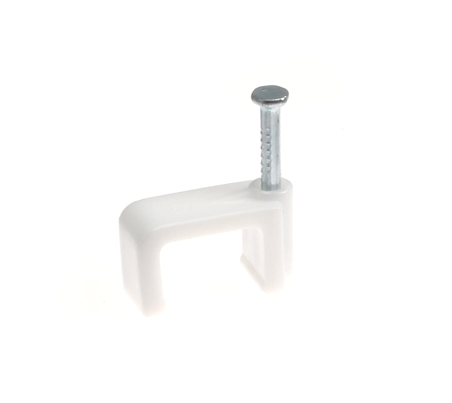 THE CIMPLE CO - Dual, Twin, or Siamese Coaxial Cable Clips, Cat6, Electrical Wire Cable Clip, 1/2 in Nail Clip and Fastener, White (50 pieces per bag)
