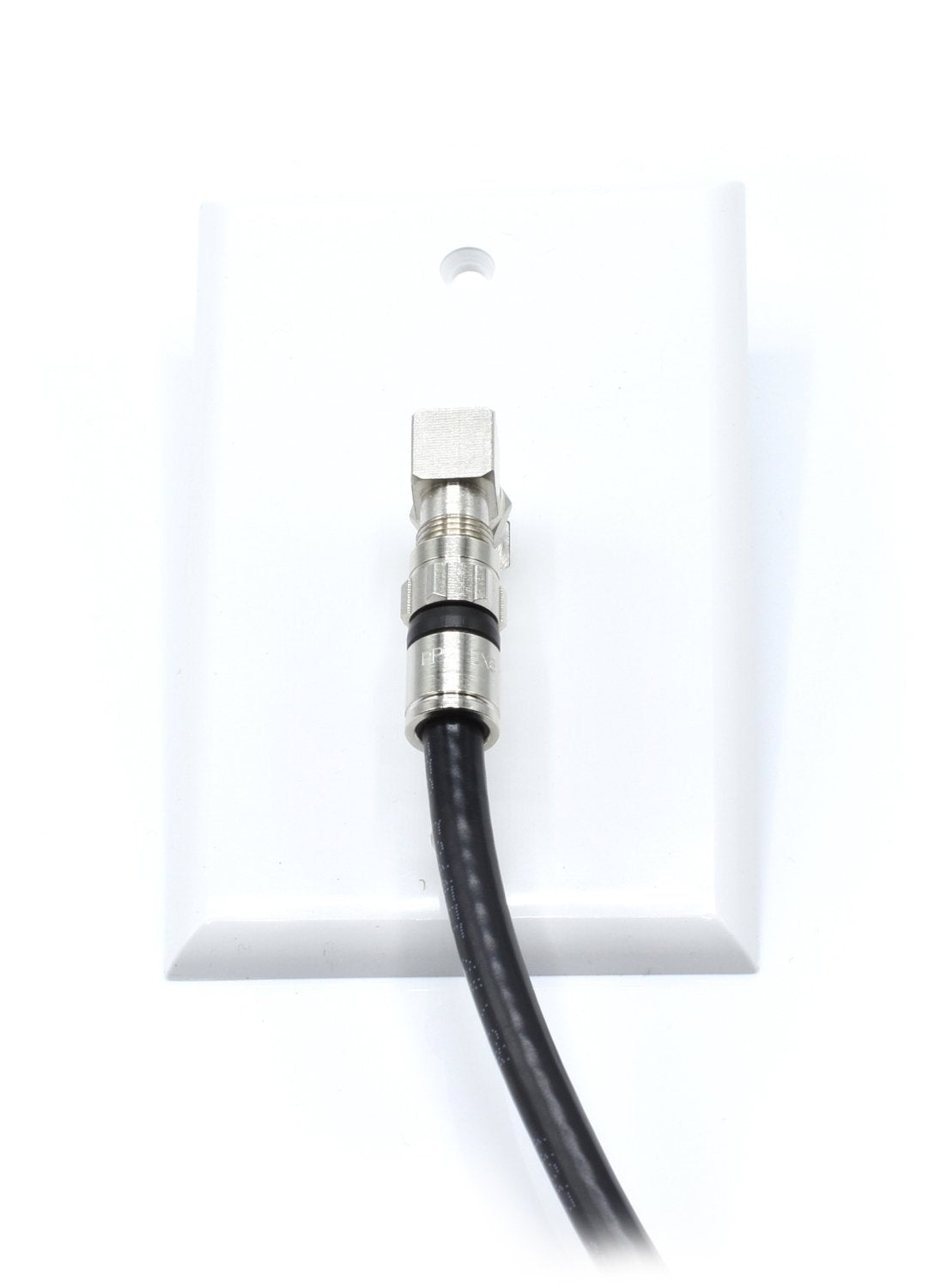 Coaxial Cable Right Angle Connector - 50 Pack - for Tight Corners and Flat Panel TV Mounting - 90 degree F Type Adapter for Coax Cable and Wall Plates