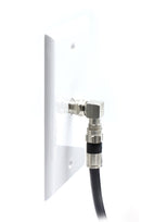 Coaxial Cable Right Angle Connector - 100 Pack - for Tight Corners and Flat Panel TV Mounting - 90 degree F Type Adapter for Coax Cable and Wall Plates