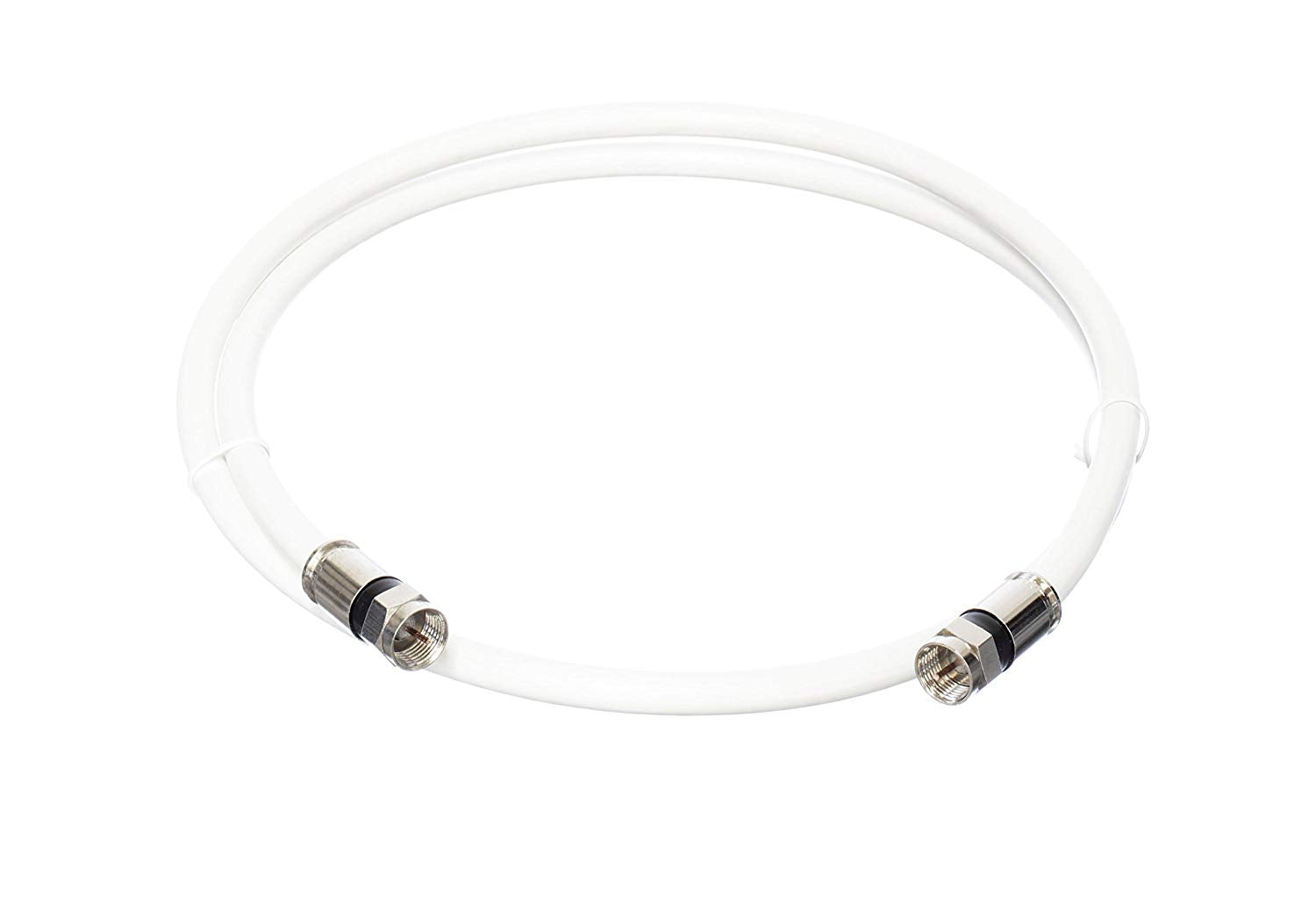 10' Feet, White RG6 Coaxial Cable (Coax Cable) | Made in the USA | F81 / RF