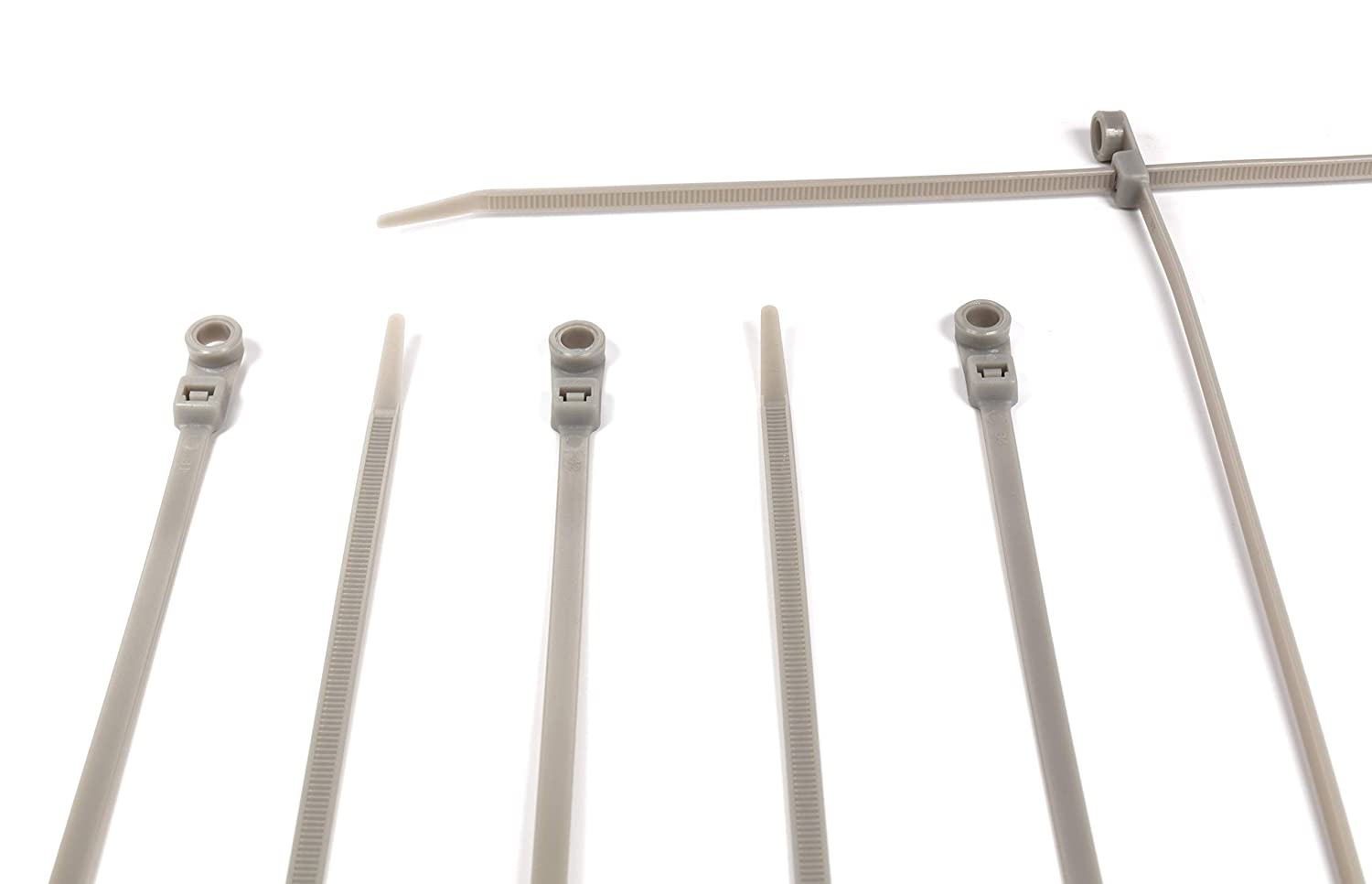 14 inch Grey Nylon Zip Ties - Strong Zip Tie, Wire Ties - Indoor and Outdoor Rated -Screw Mounting Hole, Zip Ties (Wire Ties, Cable Ties), 100 Pack - Gray - 14"