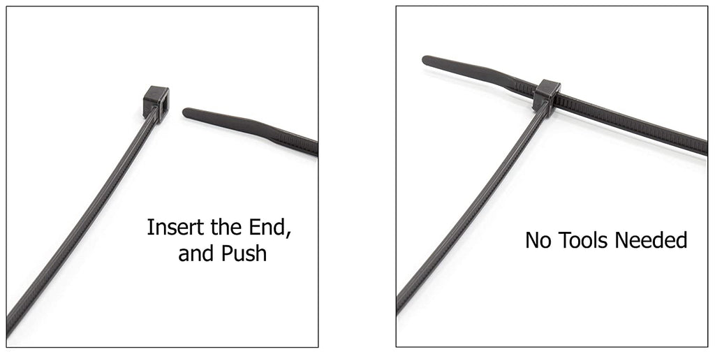 14 inch Black Nylon Zip Ties - Strong Zip Tie, Wire Ties - Indoor