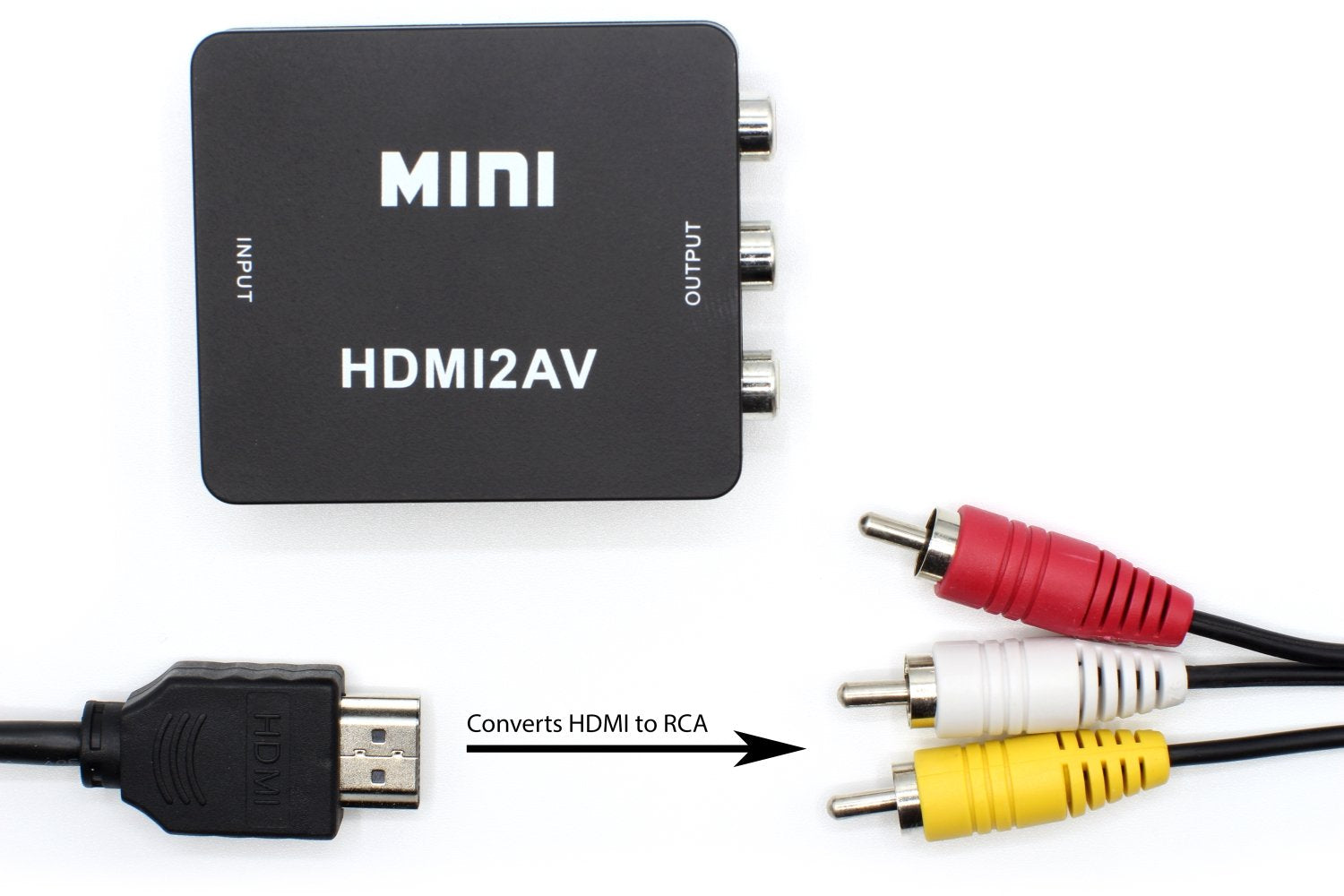 THE CIMPLE CO - HDMI to RCA Converter (Digital to Analog Converter) - Converts FROM HDMI - Does not work in reverse - DOWN CONVERTS - Black Kit