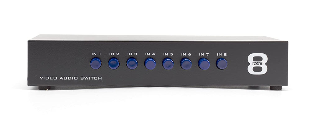 8Way AV Switch - 8 Input 1 Output RCA Selector Switch for