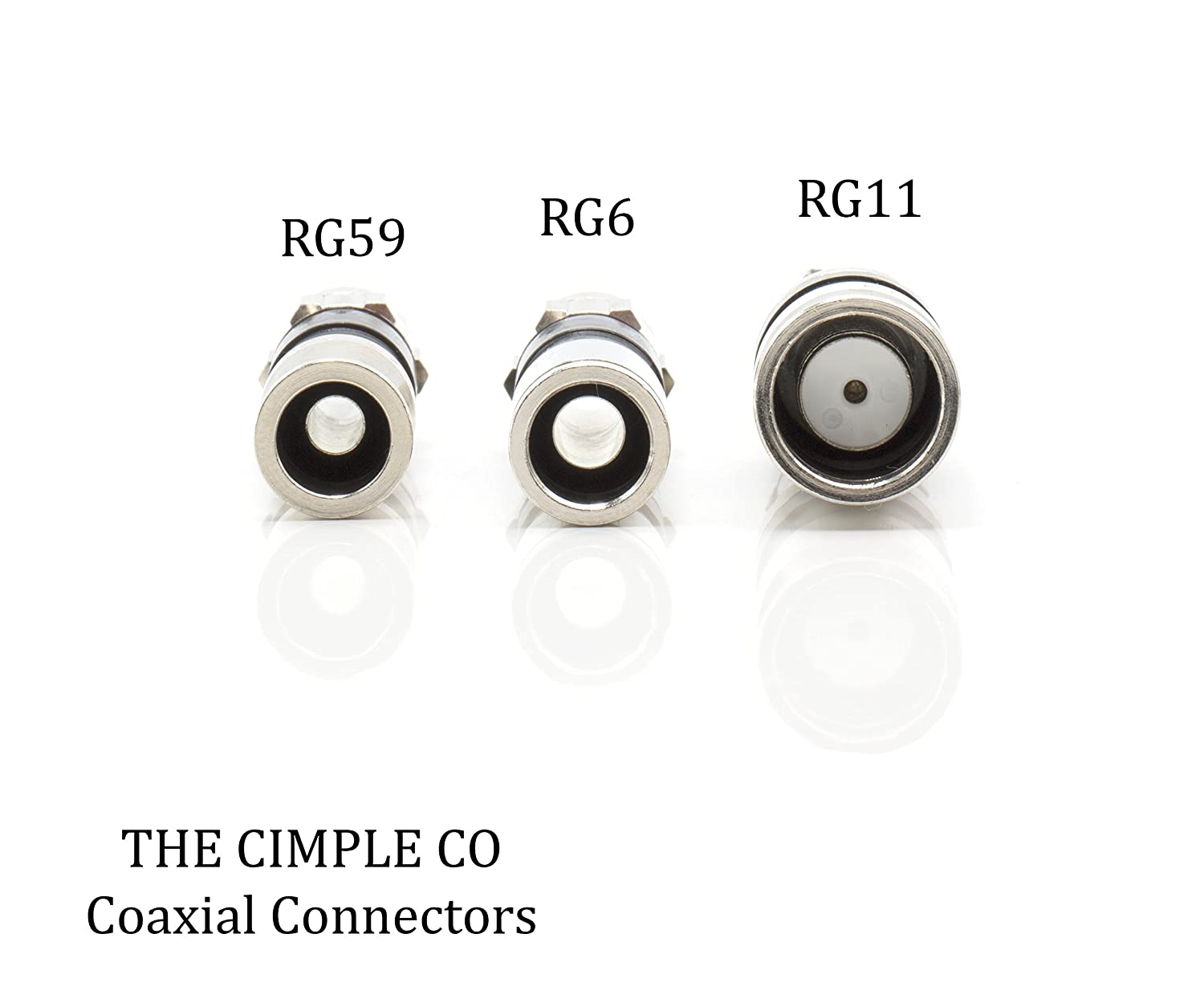 Coaxial Cable Compression Fitting - Connector Multipack for RG59, RG6, and RG11 Coax Cable - with Weather Seal O Ring and Water Tight Grip (25 Pack of Each - 75 Connectors Total)