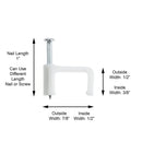 THE CIMPLE CO - Dual, Twin, or Siamese Coaxial Cable Clips, Cat6, Electrical Wire Cable Clip, 1/2 in Nail Clip and Fastener, White (50 pieces per bag)