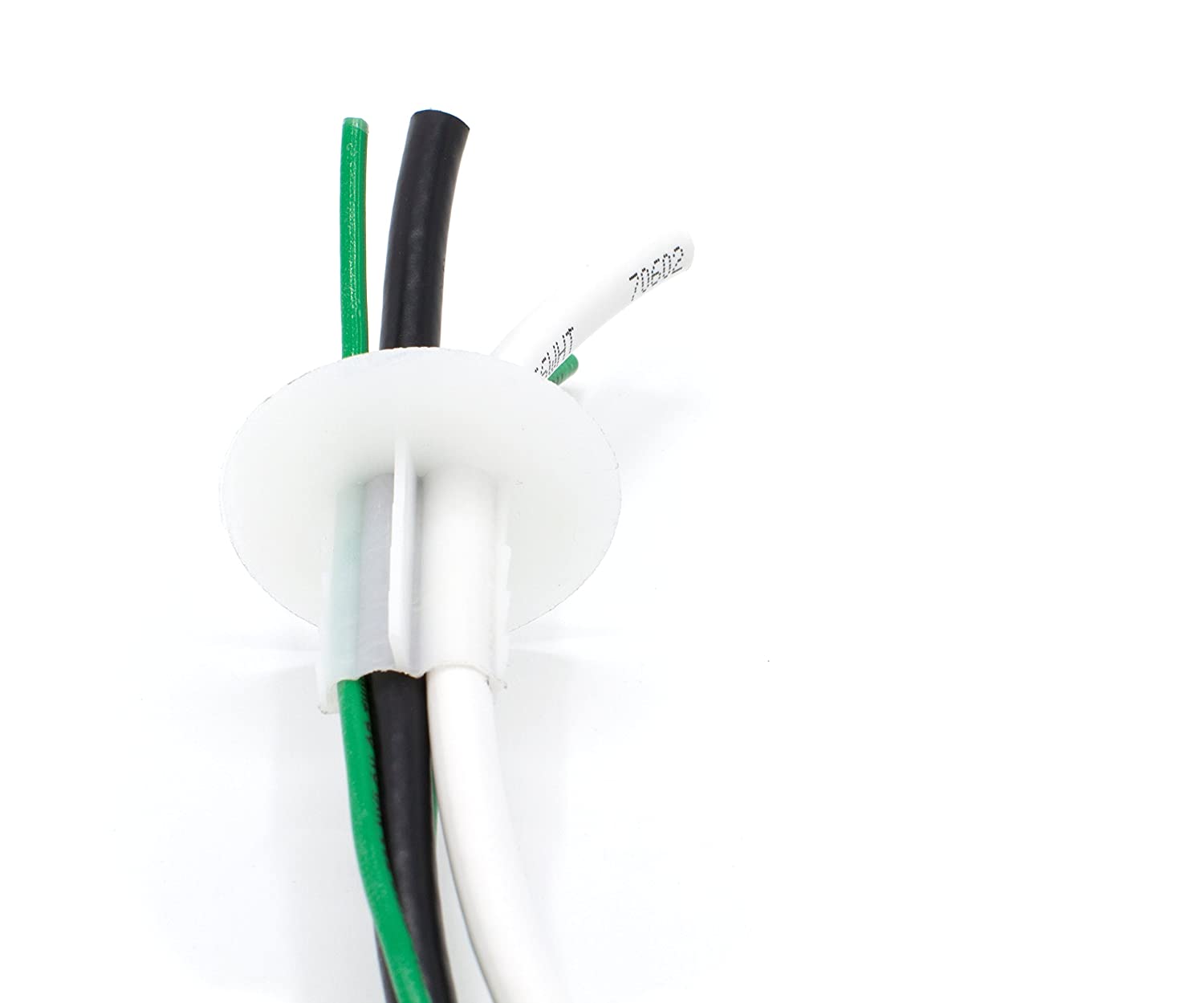 Dual Feed Thru Bushing - (White) RG6 Feed Through Bushing (Grommet) Replaces Wallplates (Wall Plates) For Coax Coaxial Cable, Network Cable, CCTV - Indoor/ Outdoor Rated - 100 Pack