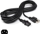 AC Power Cord (3 Prong) - 15 Feet (4.5 Meter), Black - Premium Quality Copper Wire Core - Computer, Medical, Server & Desktop - NEMA 5-15 to C13 / IEC 320 - UL Listed Power Cable