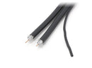 25ft Dual with Ground RG6 Coaxial Twin Coax Cable (Siamese Cable) with 18AWG Copper Ground Wire, Satellite, Antenna & CATV Quality Compression Connectors, Black