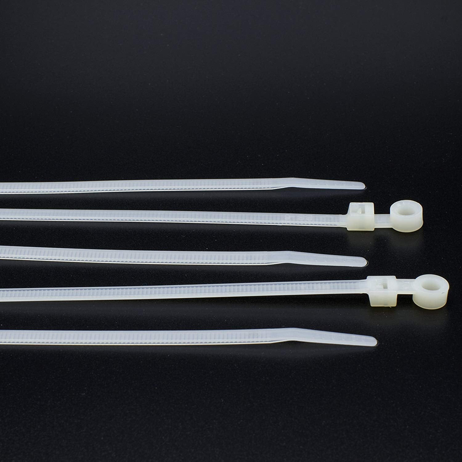 14 inch White Nylon Zip Ties - Strong Zip Tie, Wire Ties - Indoor and Outdoor Rated - Screw Mounting Hole, Zip Ties (Wire Ties, Cable Ties), 100 Pack - White - 14"