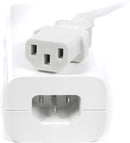 AC Power Cord (3 Prong) - 10 Feet (3 Meter), White - Premium Quality Copper Wire Core - Computer, Medical, Server & Desktop - NEMA 5-15 to C13 / IEC 320 - UL Listed Power Cable