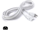AC Power Cord (3 Prong) - 15 Feet (4.5 Meter), White - Premium Quality Copper Wire Core - Computer, Medical, Server & Desktop - NEMA 5-15 to C13 / IEC 320 - UL Listed Power Cable