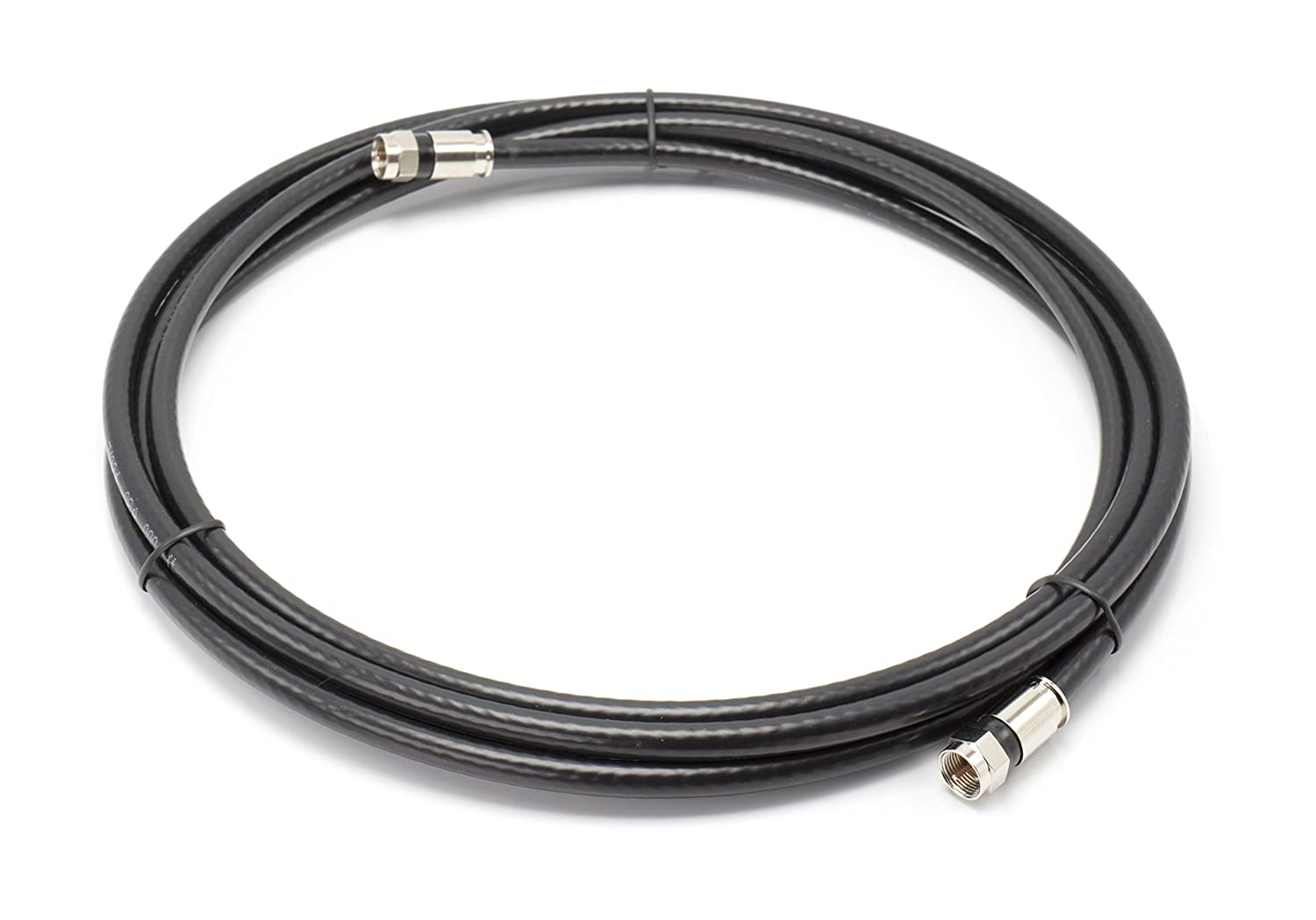 30' Feet, Black RG6 Coaxial Cable (Coax Cable) with Weather Proof Connectors, F81 / RF, Digital Coax - AV, Cable TV, Antenna, and Satellite, CL2 Rated, 30 Foot