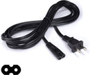 Figure 8 Power Cord (2 Prong) with Copper Wire Core - Non Polarized for Satellite, CATV, Game Systems, and More - NEMA 1-15P to C7 C8 / IEC 320 - UL Listed - Black, 10 Feet (3 Meter) Power Cable
