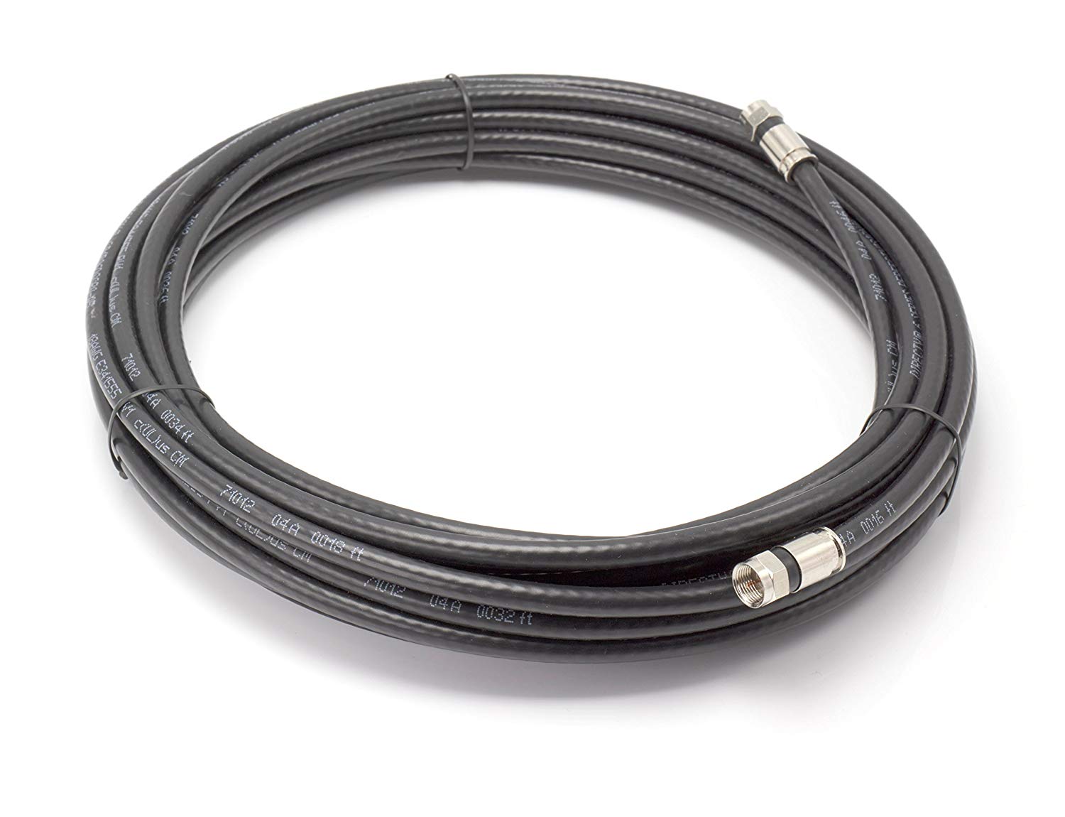 50' Feet, Black RG6 Coaxial Cable (Coax Cable) | Compression Connectors, F81/RF