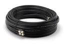 25ft Dual with Ground RG6 Coaxial Twin Coax Cable (Siamese Cable) with 18AWG Copper Ground Wire, Satellite, Antenna & CATV Quality Compression Connectors, Black