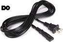 Polarized 2 Prong Power Cord with Copper Wire Core - (Square/Round) for Satellite, CATV, Game Systems, and More - NEMA 1-15P to C7 C8 / IEC320 - UL Listed - Black, 15 Feet (4.5 Meter) Power Cable
