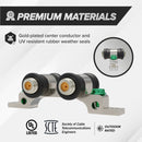 3 GHz High Frequency Ground Block - Dual Port - Weather Seal Boots for Coaxial Cable, Coax F Type approved for Antenna, Satellite Dish, Cable TV - Two Port Grounding - 4 Pack