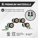 3 GHz High Frequency Ground Block - Quad Port - Weather Seal Boots for Coaxial Cable, Coax F Type approved for Antenna, Satellite Dish, Cable TV - Four Port Grounding - 10 Pack