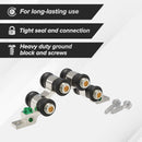 3 GHz High Frequency Ground Block - Quad Port - Weather Seal Boots for Coaxial Cable, Coax F Type approved for Antenna, Satellite Dish, Cable TV - Four Port Grounding - 10 Pack