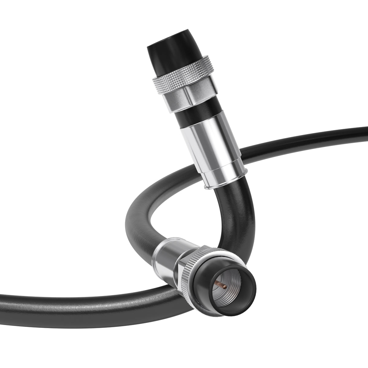 150' Feet, Black RG6 Coaxial Cable with rubber booted - Weather Proof Indoor / Outdoor Rated Connectors, F81 / RF, Digital Coax for CATV, Antenna, Internet, Satellite, and more