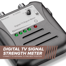 Signal Strength Meter with Adjustable Signal Strength - Digital TV OTA Antenna Finder with LED Indicator Display and Coax Cable