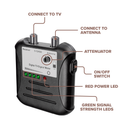 Signal Strength Meter with Adjustable Signal Strength - Digital TV OTA Antenna Finder with LED Indicator Display and Coax Cable