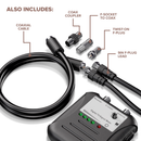 Signal Strength Meter with Adjustable Signal Strength - Digital TV OTA Antenna Finder with LED Indicator Display and Coax Cable
