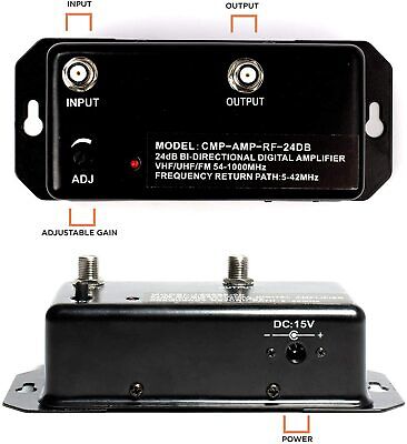24dB TV Antenna Digital Signal Booster Amplifier for HDTV Cable - w/ Coax Cable