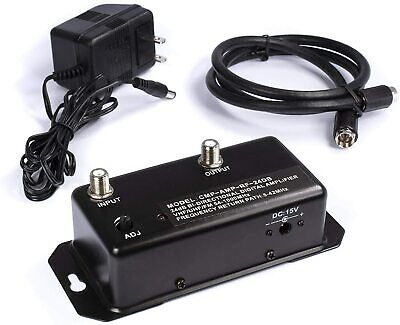 24dB TV Antenna Digital Signal Booster Amplifier for HDTV Cable - w/ Coax Cable
