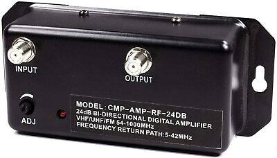 24dB TV Antenna Digital Signal Booster Amplifier for HDTV Cable - w/ Coax Cable