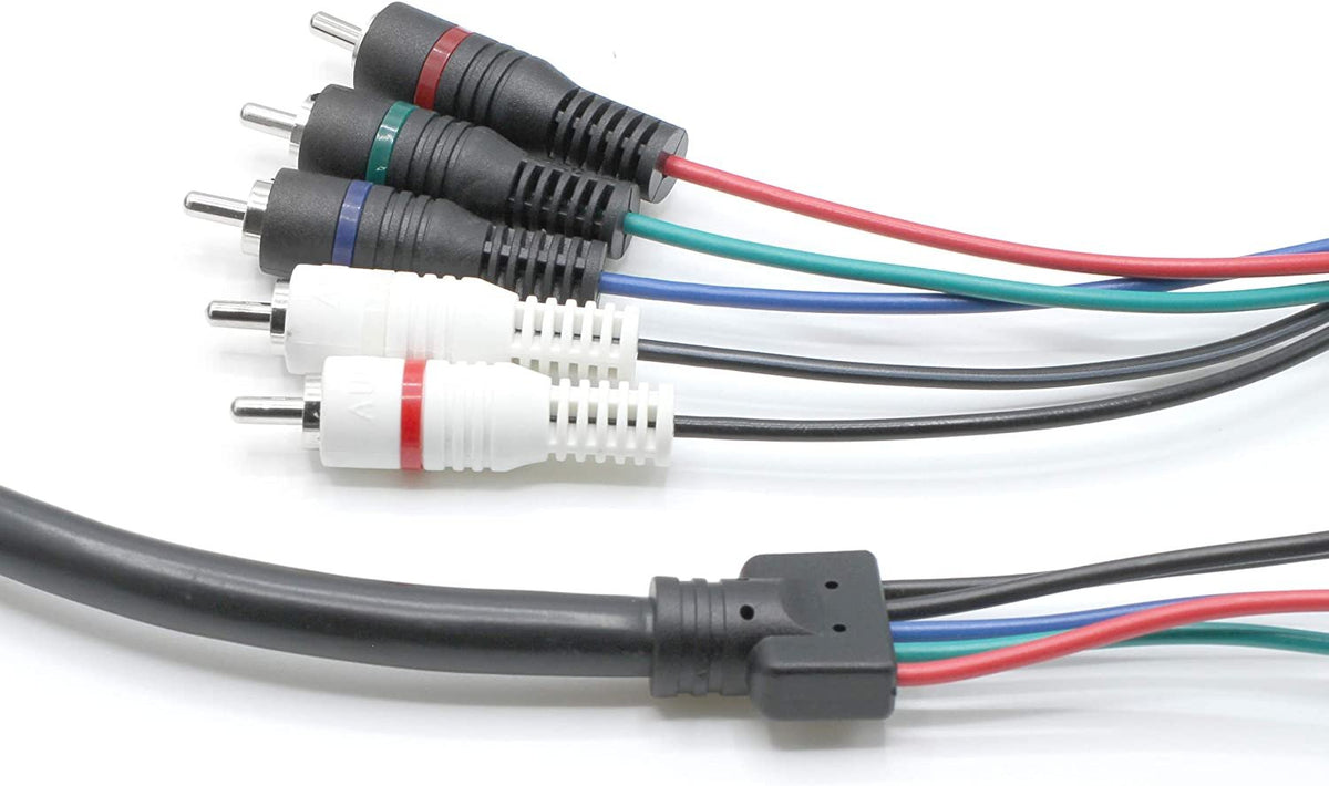 Component and Composite Video Audio Cable - (3 Pack) Quality Plated 5 RCA Cables (12 ft Length) - supports 480i, 480p, 720p and 1080i
