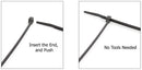 11 inch Black Nylon Zip Ties - Strong Zip Tie, Wire Ties - Indoor and Outdoor Rated -Screw Mounting Hole, Zip Ties (Wire Ties, Cable Ties), 100 Pack - Black - 11"