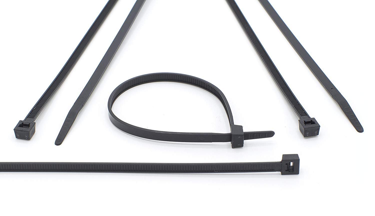 11 inch Black Nylon Zip Ties - Strong Zip Tie, Wire Ties - Indoor and Outdoor Rated -Screw Mounting Hole, Zip Ties (Wire Ties, Cable Ties), 100 Pack - Black - 11"