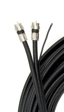 6ft Dual with Ground RG6 Coaxial Twin Coax Cable (Siamese Cable) with 18AWG Copper Ground Wire, Satellite, Antenna & CATV Quality Compression Connectors, Black