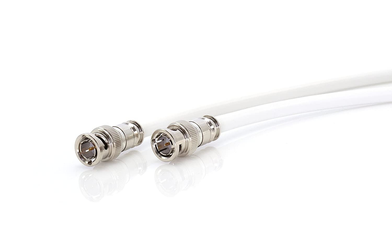 BNC Cable, White RG6 HD-SDI and SDI Cable (with two male BNC Connections) - 75 Ohm, Professional Grade, Low Loss Cable - 35 feet (35')