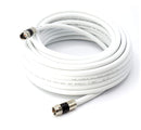 Digital Coaxial Cable Kit with Universal Ends -RG6 Coax Cable and six (6) Piece Adapter Kit includes Male Female RCA BNC F81, and Barrel Connectors - White, 75 Feet