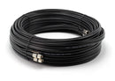 75ft Dual with Ground RG6 Coaxial Twin Coax Cable (Siamese Cable) with 18AWG Copper Ground Wire, Satellite, Antenna & CATV Quality Compression Connectors, Black