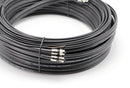 75ft Dual with Ground RG6 Coaxial Twin Coax Cable (Siamese Cable) with 18AWG Copper Ground Wire, Satellite, Antenna & CATV Quality Compression Connectors, Black