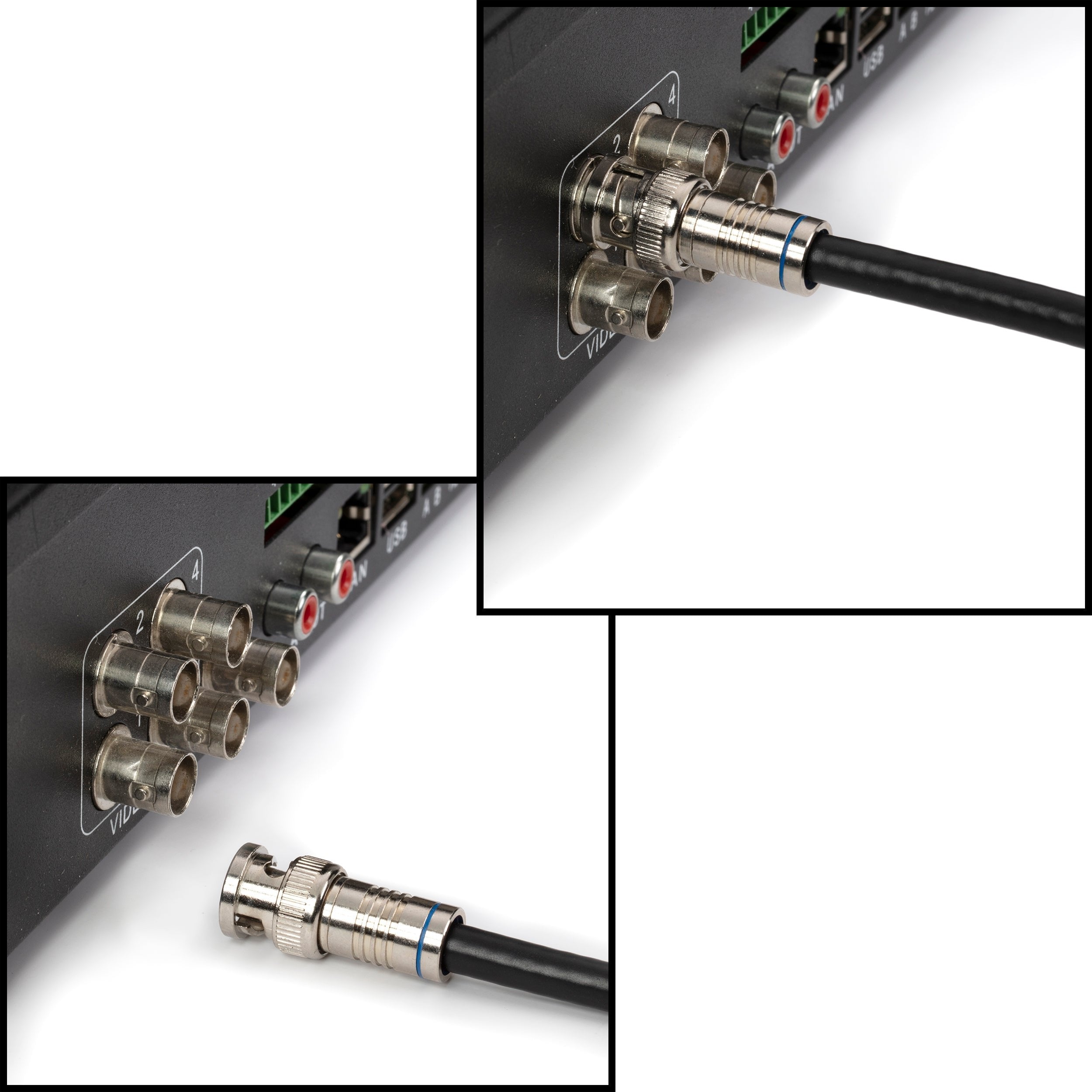 BNC Cable, Black RG6 HD-SDI and SDI Cable (with two male BNC Connections) - 75 Ohm, Professional Grade, Low Loss Cable- 100 feet (100')