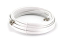 50ft Dual RG6 Coax Twin Coaxial Cable (Siamese Cable) 18AWG Coaxial Cable Satellite, Antenna, & CATV Grade with Weather Proof Compression Connectors, White