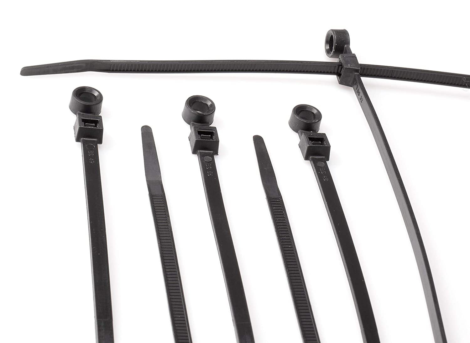 11 inch Black Nylon Zip Ties - Strong Zip Tie, Wire Ties - Indoor and Outdoor Rated -Screw Mounting Hole, Zip Ties (Wire Ties, Cable Ties), 100 Pack - Black - 11"