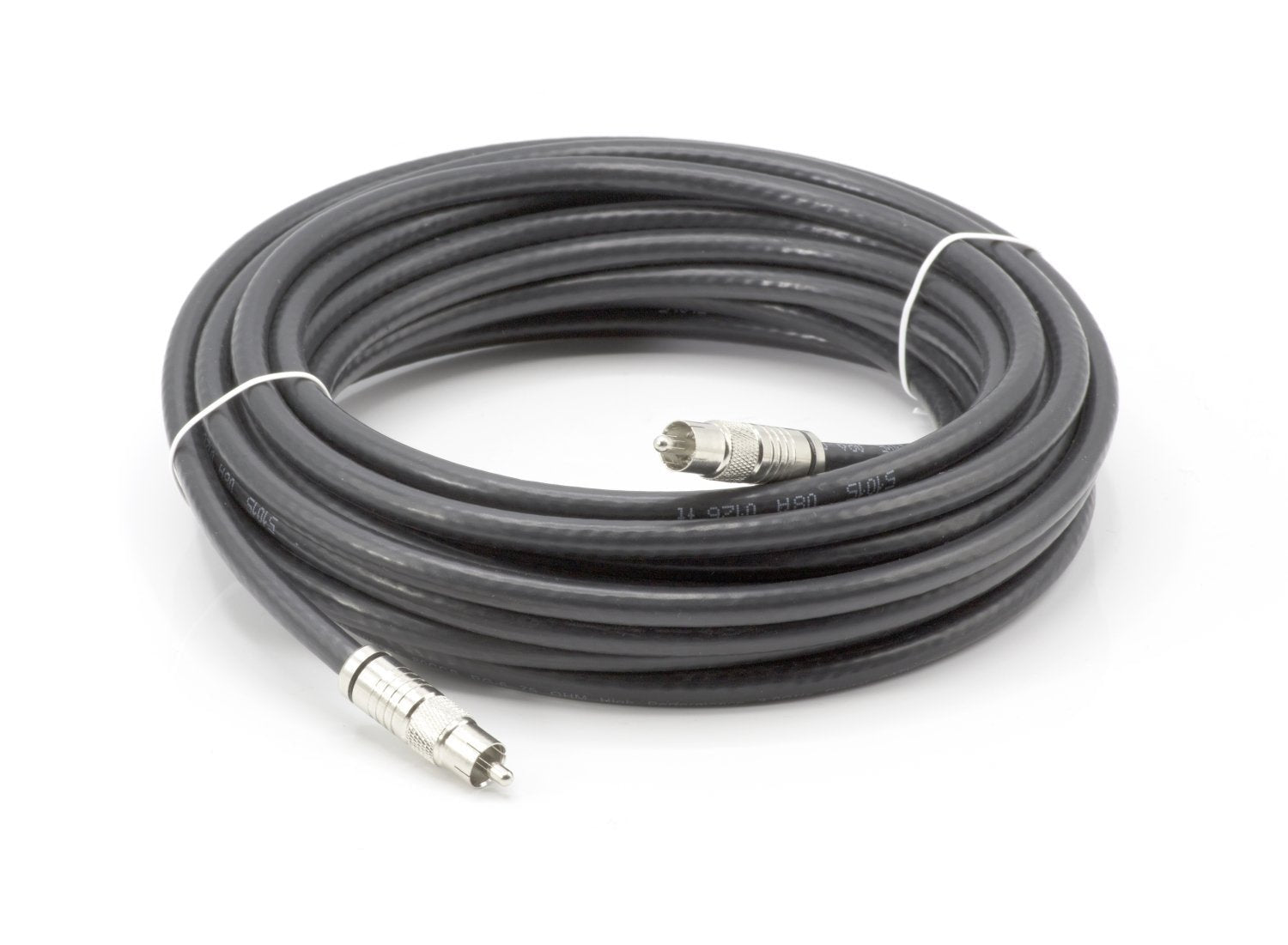 Digital Audio Cable - Digital Coaxial Cable with RCA connections, 75 Ohm - Low and Hgh Frequency RG6 Coax - Subwoofer Cable - (S/PDIF) Black RCA Cable, 35 Feet