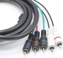 Component and Composite Video Audio Cable - (3 Pack) Quality Plated 5 RCA Cables (12 ft Length) - supports 480i, 480p, 720p and 1080i