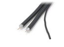 6ft Dual with Ground RG6 Coaxial Twin Coax Cable (Siamese Cable) with 18AWG Copper Ground Wire, Satellite, Antenna & CATV Quality Compression Connectors, Black