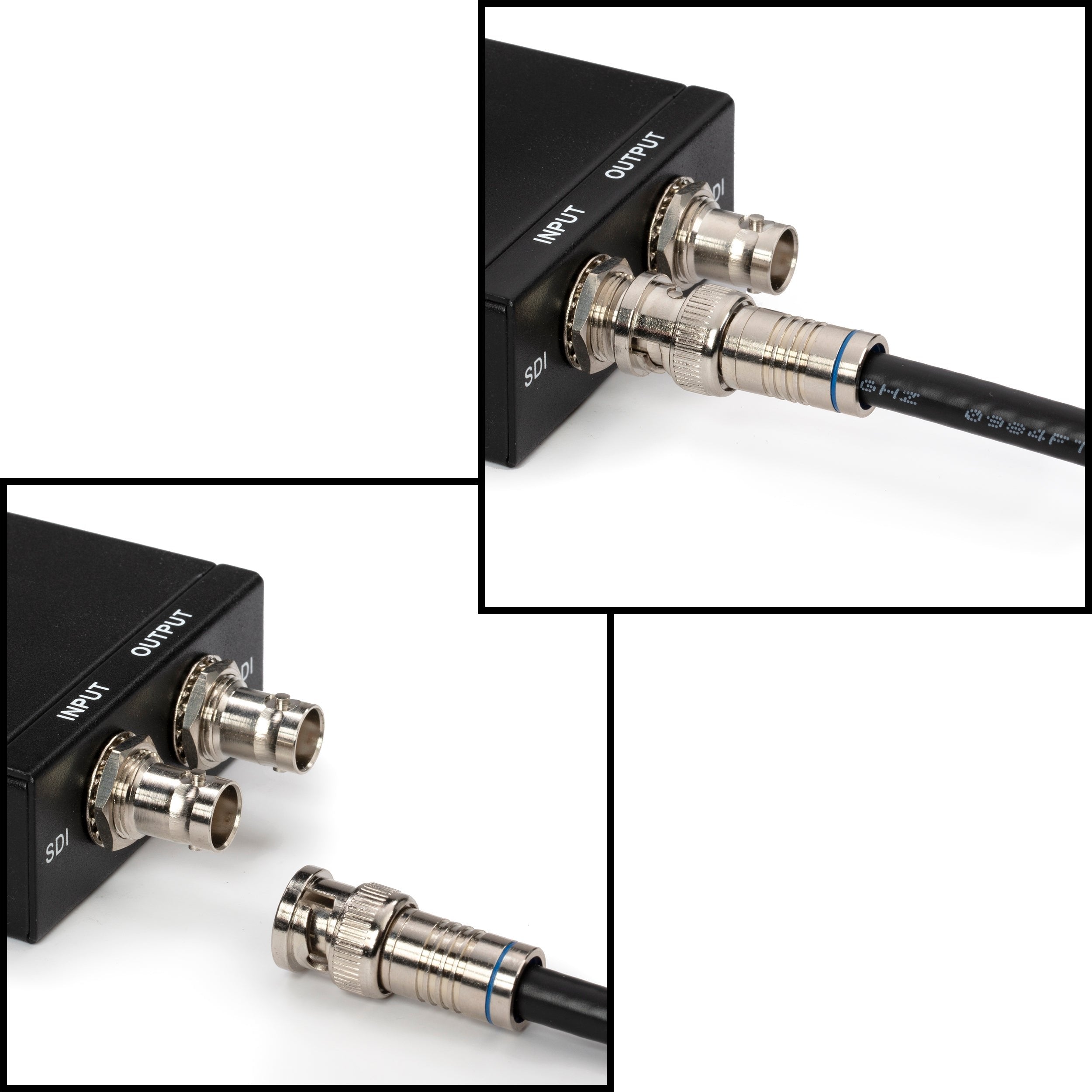 BNC Cable, Black RG6 HD-SDI and SDI Cable (with two male BNC Connections) - 75 Ohm, Professional Grade, Low Loss Cable - 75 feet (75')