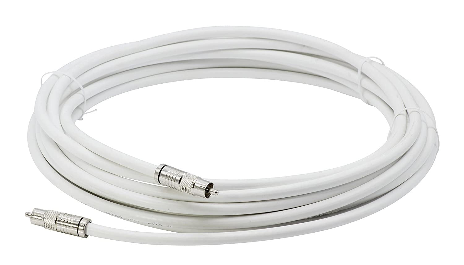 Digital Audio Cable - Digital Coaxial Cable with RCA connections, 75 Ohm - Low and Hgh Frequency RG6 Coax - Subwoofer Cable - (S/PDIF) White RCA Cable, 6 Feet
